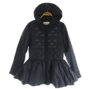 ダウンジャケット ダウンベスト ビジュー ペプラム 2WAY フード 0 ネイビー /MY OS