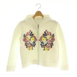 エンブロイダリーパーカー ジップアップ 刺繍 花柄 0 白 マルチカラー /MI OS
