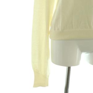 CINOH ショルダーシースルーニットプルオーバー 切替 カシミヤ混 40 黒 ブラック アイボリー /RM OS