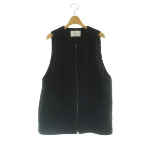 ボアベスト ジップアップ 黒 ブラック /MI OS