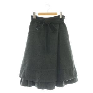 AD2012 ウール ラップスカート ひざ丈 M ダークグレー TJ-S020 /DF OS