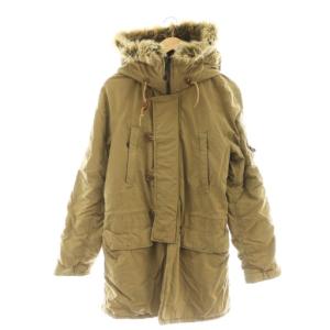 ミリタリーコート モッズコート フード S ベージュ /ES OS