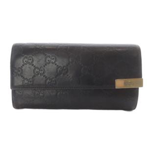 グッチシマ 二つ折り 長財布 レザー 茶 ブラウン 291099 /SR