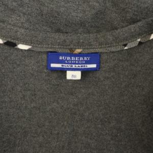 BURBERRY BLUE LABEL カーディガン 五分袖 Vネック カットソー 38 グレー /MY OS