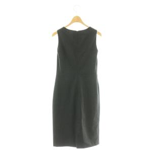 JIL SANDER ノースリーブストレッチワンピース ひざ丈 34 ダークグレー /DF OS