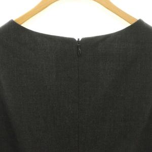 JIL SANDER ノースリーブストレッチワンピース ひざ丈 34 ダークグレー /DF OS