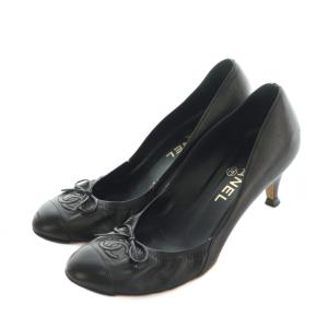 パンプス ココマーク リボン 35.5 ブラック