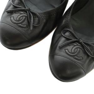CHANEL パンプス ココマーク リボン 35.5 ブラック