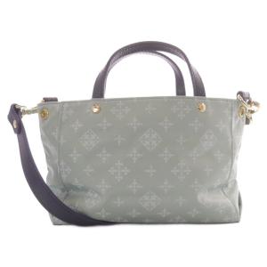 ナイロン モノグラム ミニショルダーバッグ 2way ハンドバッグ 水色 ライトブルー /SR