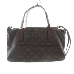 ナイロン モノグラム ハンドバッグ ショルダーバッグ 2way グレー 紫 パープル /SR