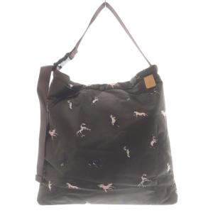 ナイロン 馬柄 ショルダーバッグ 茶色 ブラウン /SR