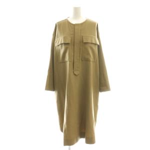 カシミヤシャツワンピース ロング 36 ベージュ /DF OS