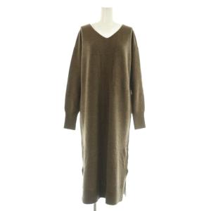 2WAY ニット ワンピース ロング カシミア混 F ブラウン /MY OS