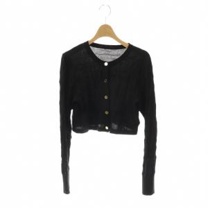 25SS モノグラムニットカーディガン 36 ブラック /DO OS