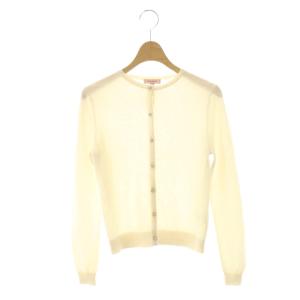 CASHEMERE カーディガン フラワー釦 ニット カシミヤ XS アイボリー /ES OS