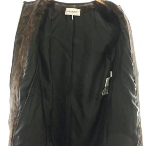 Emilio Pucci ゴートファー レオパード総柄 ノーカラーコート I40 ブラウン /DF OS