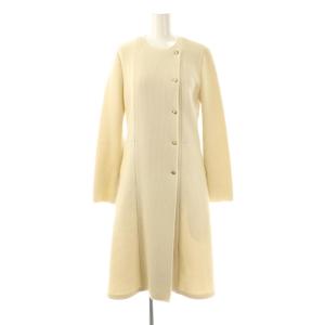 ニットコート ノーカラー アウター ウール 40 ライトベージュ /NR OS