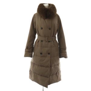 ファー付きトレンチ風ダウンコート 38 ブラウン /DO OS