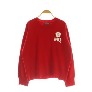 MQロゴシンプルニット2 プルオーバー セーター 長袖 刺繍 M レッド /MY OS