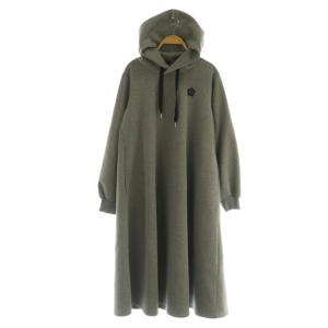 ダンボールニットフレアパーカ ワンピース ロング 長袖 M グレー /MY OS