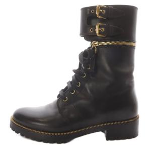 ブーツ ショート レースアップ 36 ブラック