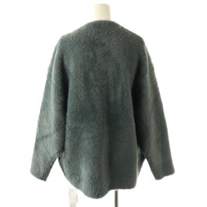 LagunaMoon 24AW ミニシャギーセッケツニットカーディガン F グレー 青 ブルー /AQ OS