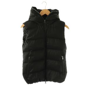 F.LLI CERRUTI ダウンベスト フード カシミヤ混 42 ブラック /ES OS