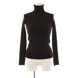 リブタートルネックニットプルオーバー セーター F ダークブラウン /ES OS