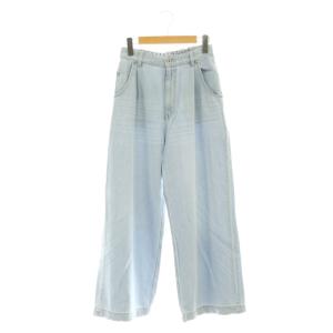 タック入りワイドデニムパンツ ジーンズ 36 ライトブルー /DF OS