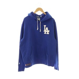 ×MLB LA Dodgers プルオーバー パーカー L ブルー
