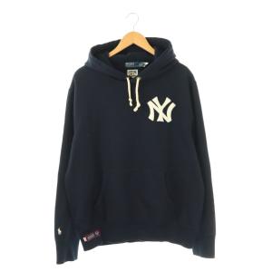 ×MLB NY YANKEES プルオーバーパーカー L ネイビー ホワイト