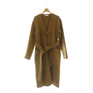 フィービー期 カシミヤノーカラーロングコート 36 ブラウン