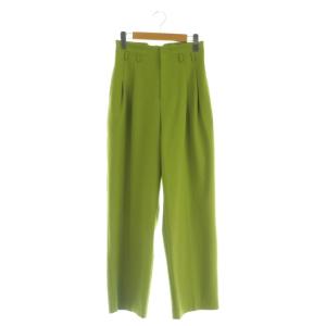 SHAPELY HIGH WAIST PANTS ハイウエストパンツ タック ストレッチ M カーキ /MY