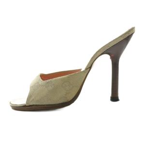 GUCCI GGキャンバス サンダル 36.5 ベージュ /SS OS