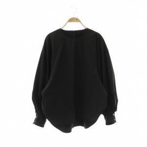 ハイカウントタイプライターブラウス プルオーバー 長袖 38 ブラック /HK OS