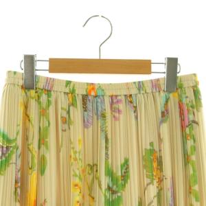 GRACE CONTINENTAL 花柄 プリーツスカート ロング 36 アイボリー マルチカラー /MI OS