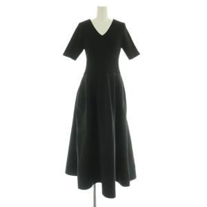 24SS ワンピース ニット Vネック 2 黒 /MI OS