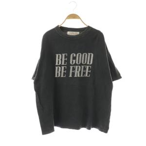 BE FREE 天竺BIGサイズTシャツ カットソー M チャコール ホワイト /ES OS