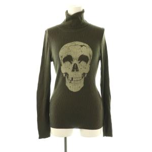 タートルネック スカル ニット プルオーバー F カーキ /DF OS