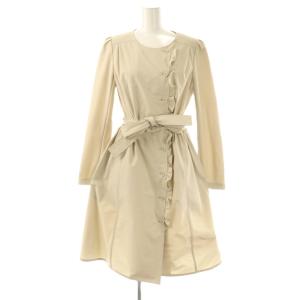 フリル スプリングコート ノーカラーコート 36 ライトベージュ /ES OS