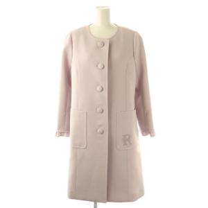 R刺繍 フリル スプリングコート 36 ラベンダー