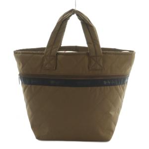 ハンドバッグ キルティング ナイロン 茶 /MI OS