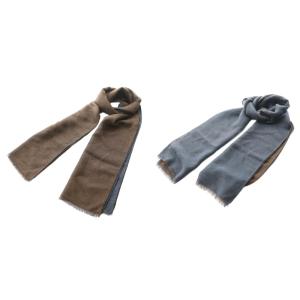 リバーシブルマフラー ブラウン ネイビー