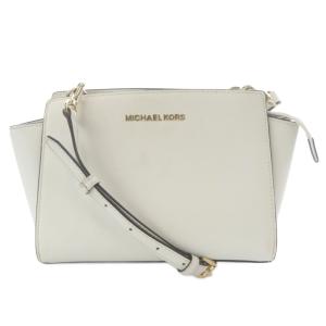 レザー ショルダーバッグ ロゴ 白 ホワイト /SR