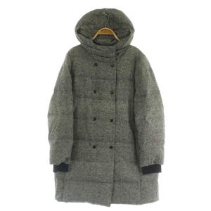 ダウンコート フード ナイロン ダブル 44 ブラック /MY OS