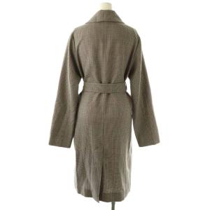 MADISONBLUE CHECK SOUTAIN COLLAR COAT 1 ベージュ ブラウン