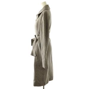 MADISONBLUE CHECK SOUTAIN COLLAR COAT 1 ベージュ ブラウン