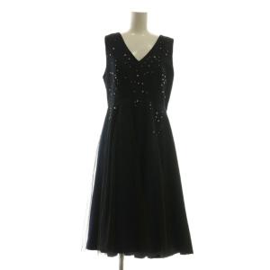 チュール ワンピース 38 紺 ネイビー ロング丈 /AG OS