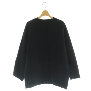 25AW ウールリバーノーカラー コート 36 ブラック