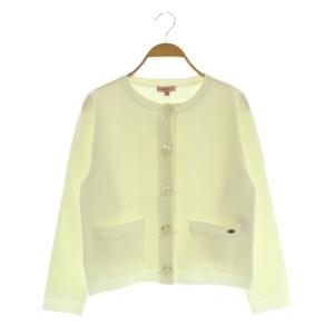 24AW PENTAGON KNIT カーディガン ニット 長袖 リボン S オフホワイト /MY OS